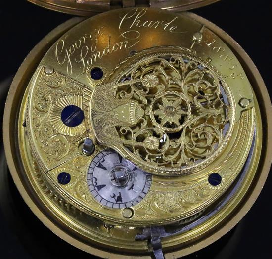 George Charle, London, a triple-cased tortoiseshell and gilt metal keywind pocket watch, No. 1885, made for the Turkish market,